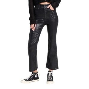 Rag‎ & Bone Jeans Womens Sz 24 Casey Coated High Rise Ankle Flare Black